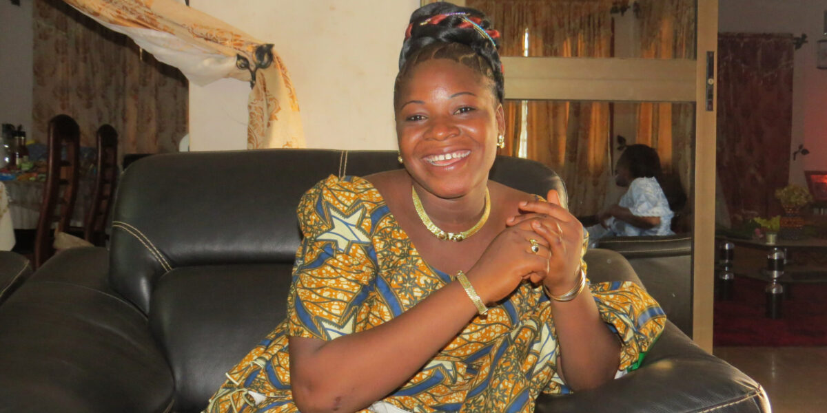 Ruth celebrates her graduation from a pastry apprenticeship. She landed in one of Benin’s prisons after she was coerced by her family to participate in crimes. During a 2011 Jette le Filet seminar