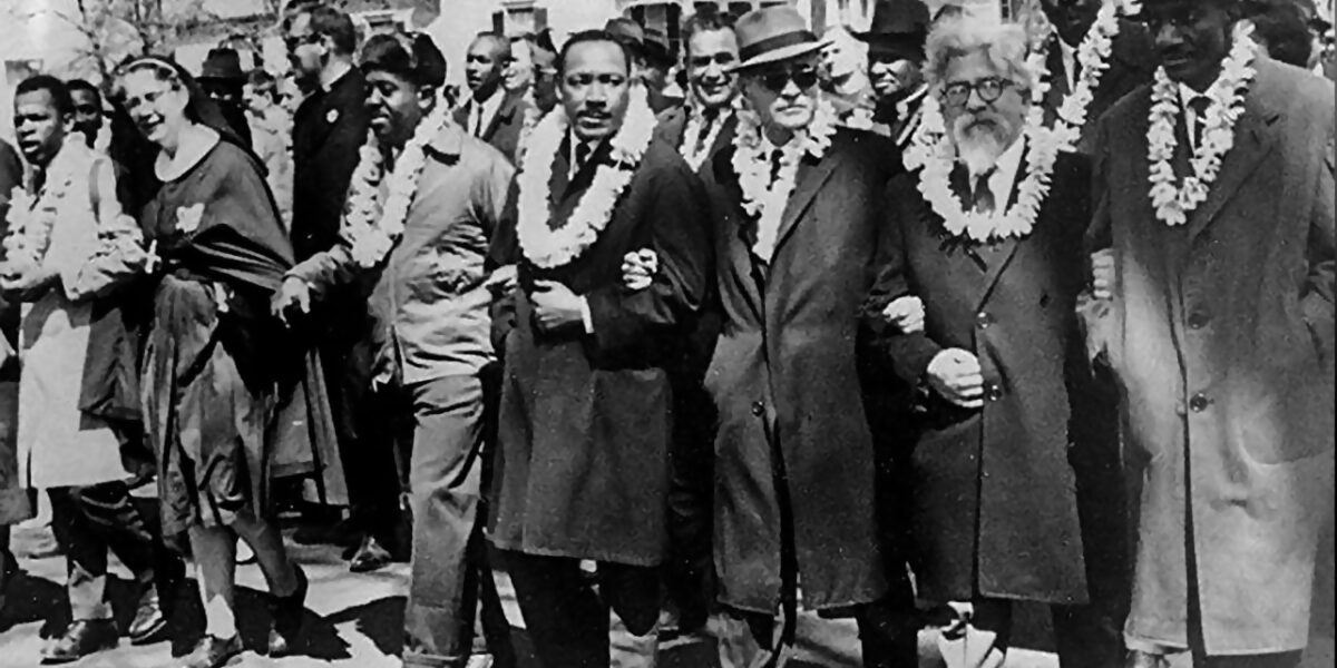 ​The third Selma Civil Rights March frontline. From far left: John Lewis