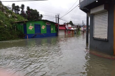 ​Flooding from Hurricane Eta near Deb Byler’s home in Carchá