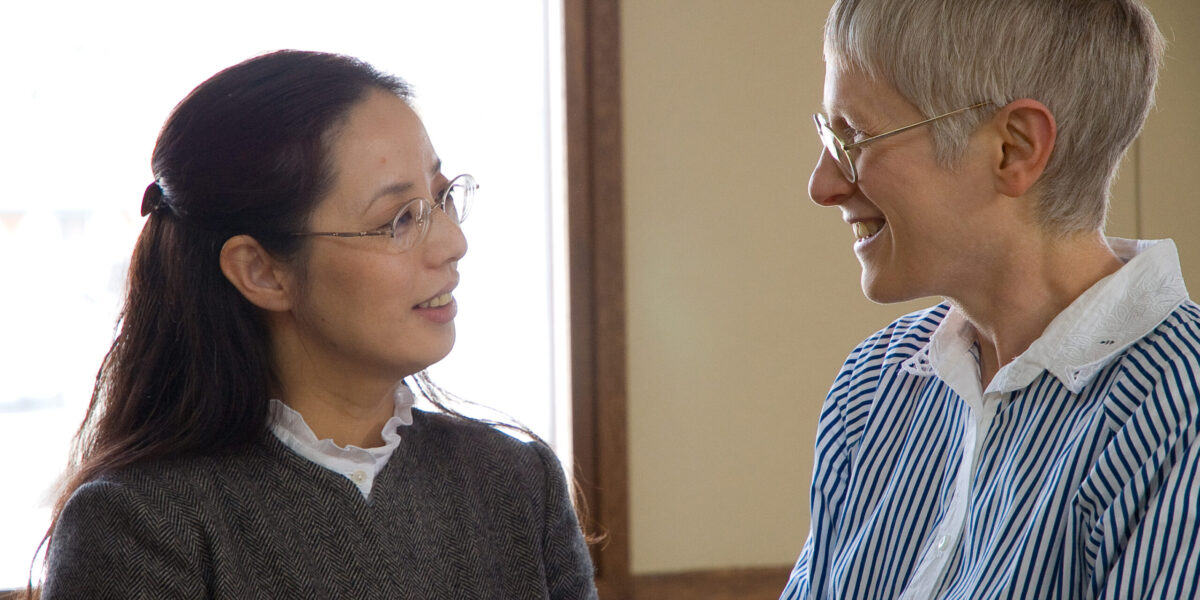 Pastor Yukari Kaga and mission worker Mary Beyler at Obihiro (Japan) Mennonite Church. Photo by David Fast. Download full resolution image.