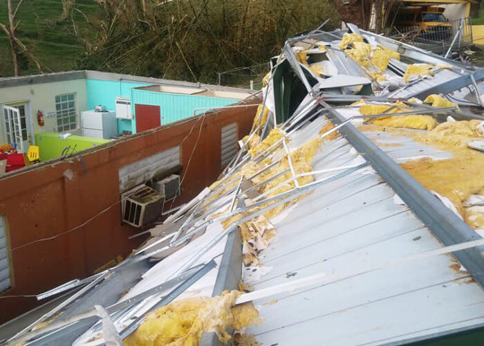 ​Part of the Academia Menonita Betania's property after Hurricane Maria hit Puerto Rico. Photo provided by Academia Menonita Betania. 