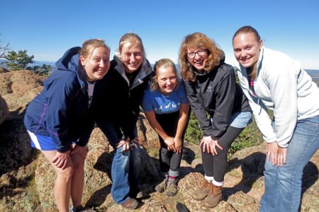The 2013-14 MVS Alamosa unit from left: Anna Woelk, Emma Regier, Laurel Woodward, Heather Driedger and Roxanne Reimer. Photo provided.