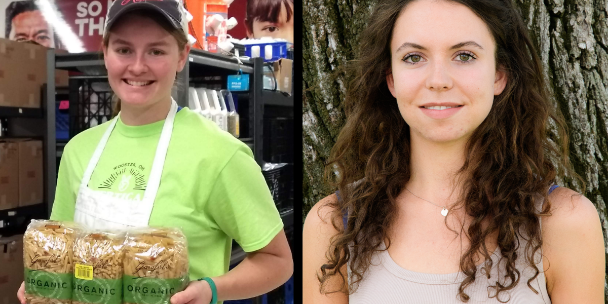 ​Bethany Masters and Helen Tiefenbach are 2019-2020 participants with Service Adventure. Photos by Susan Nisly (left) and Ralph Lind (right).