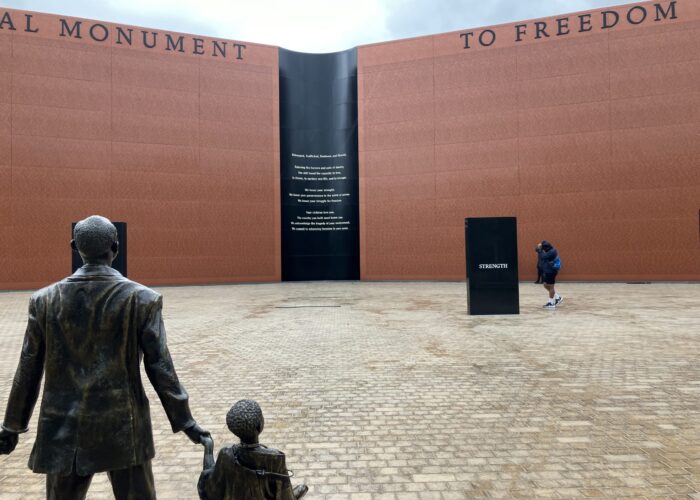 The Mission Network development team visited the National Monument to Freedom in Montgomery. Photo by Caitlin Lanctot.