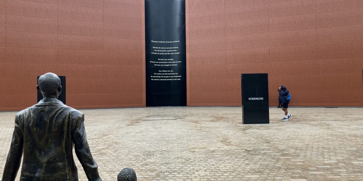 The Mission Network development team visited the National Monument to Freedom in Montgomery. Photo by Caitlin Lanctot.