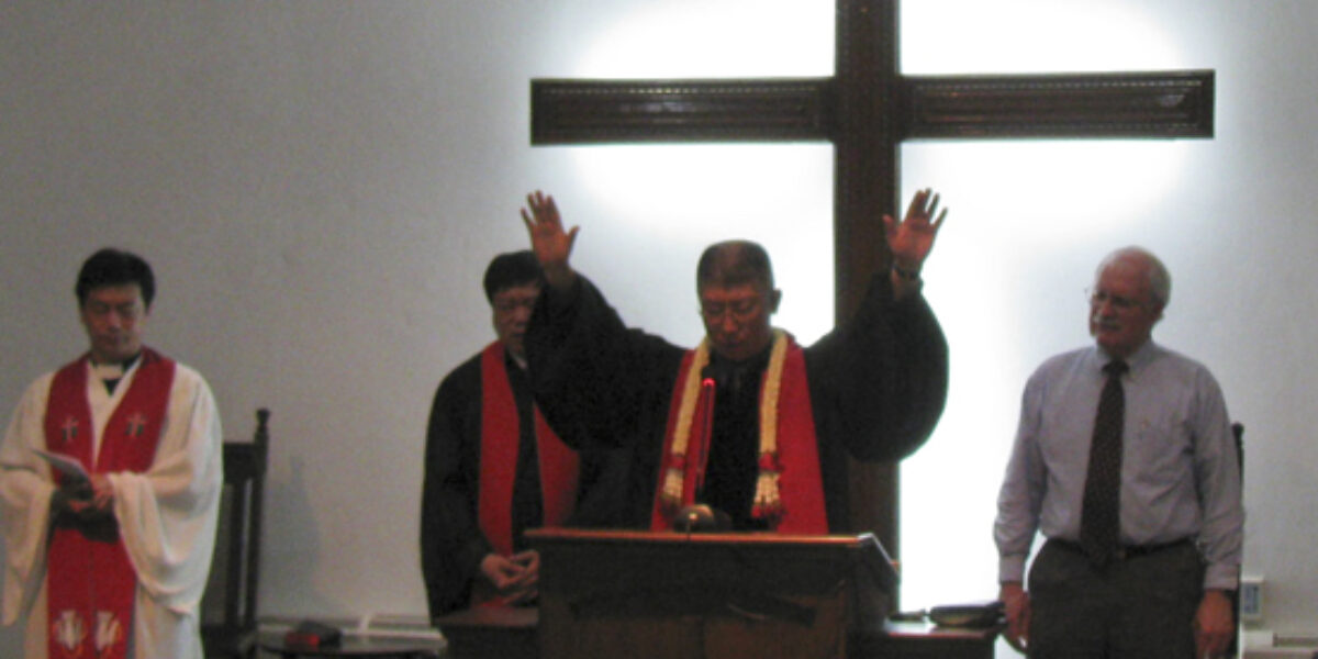Jonathan Yin at his ordination service.