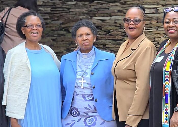 Oscar Siwali, Rev. Eulanda Mabusela, Rev. Storia Seitisho, Rev. Thoko Mbense and Sibonokuhle Ncube support SADRA's Women in Peacebuilding and other programs. Photo provided.