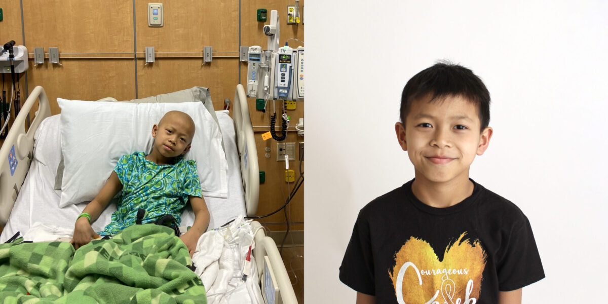 ​From left: Caleb preparing for chemo-immunotherapy treatment at Riley Children's Hospital