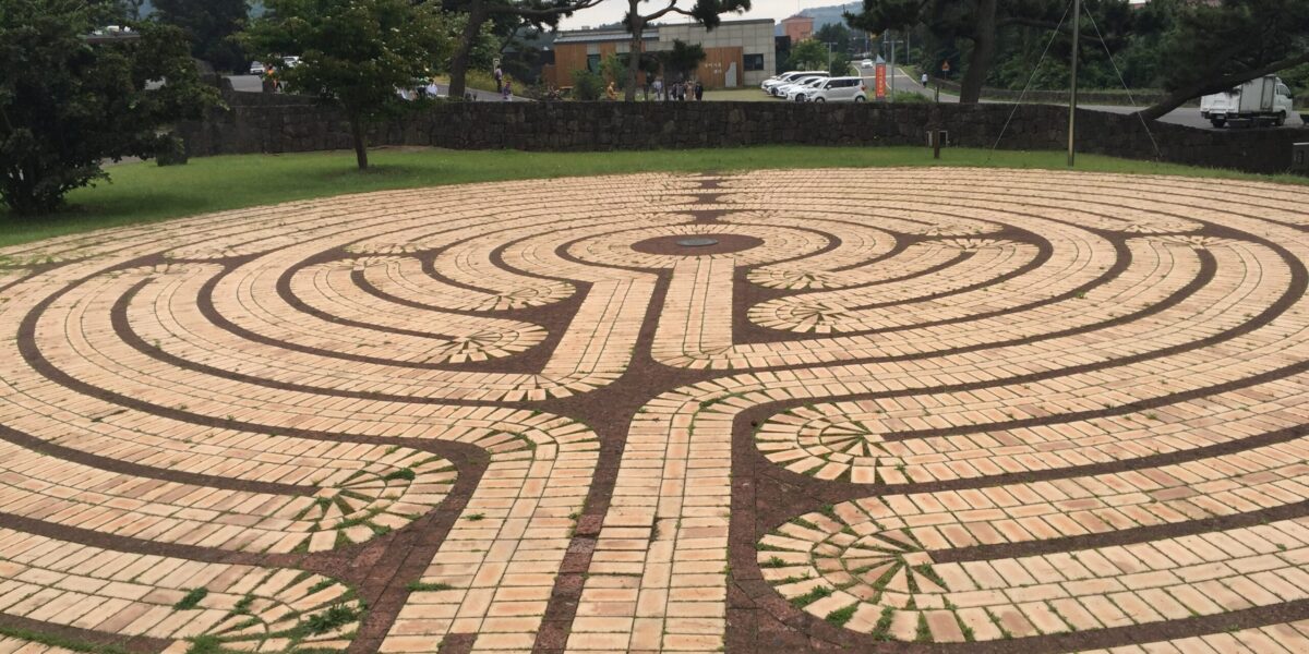 A labyrinth on the campus of Isadore Retreat Center on Jeju