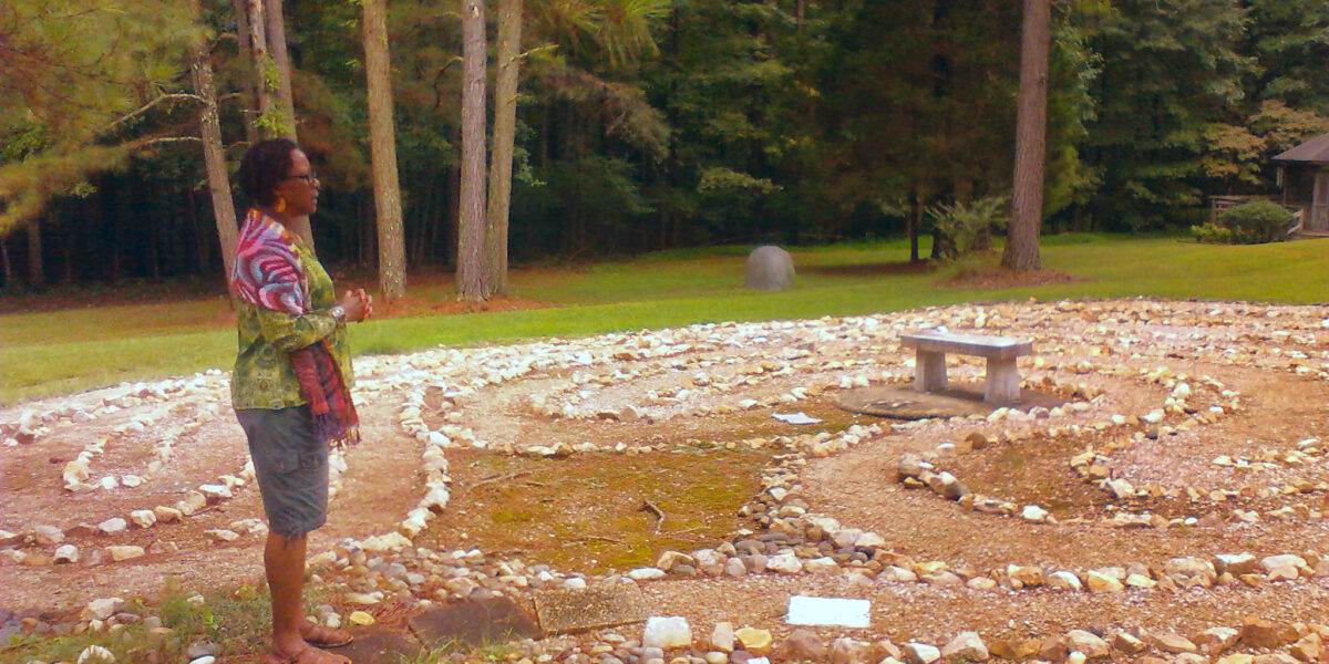 ​Ann Jacobs at the Labyrinth at the Avila Retreat Center in Durham