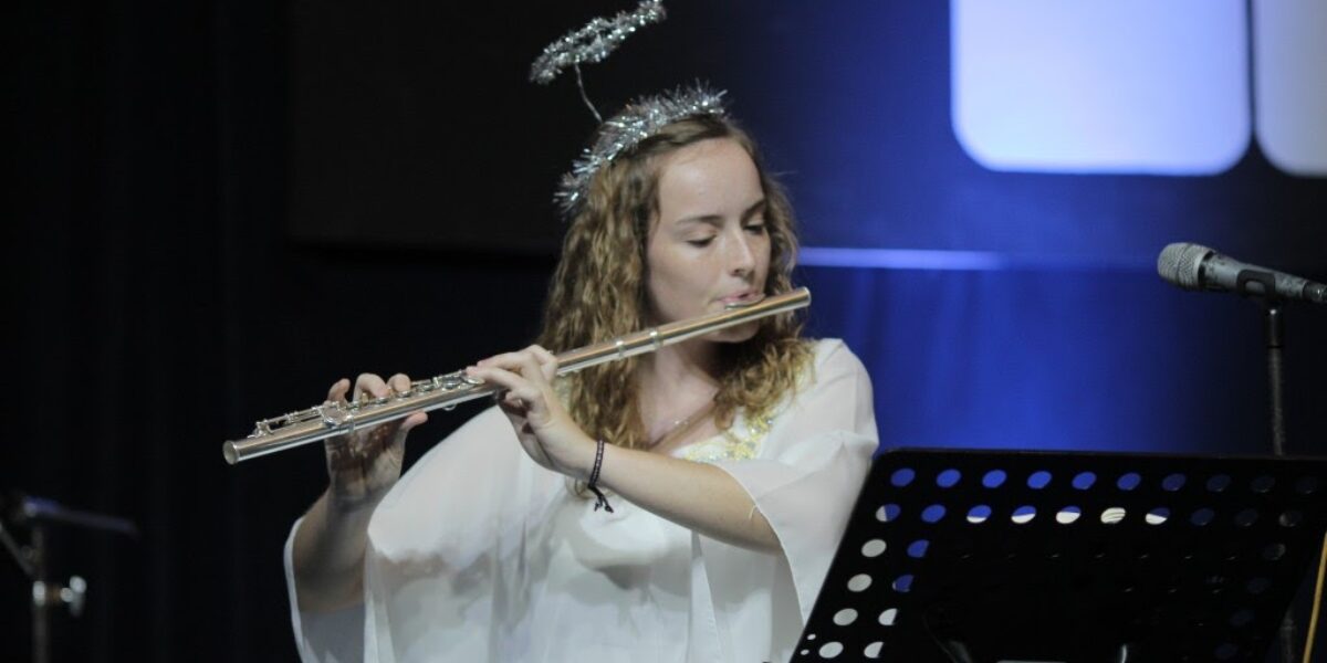 ​Katja Norton plays special music for a Christimas service at Maranatha Church in Ungaran