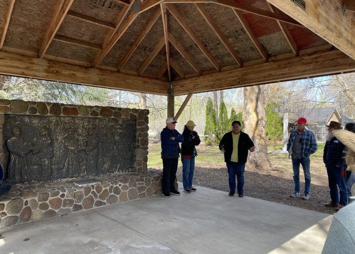 Dewy Bill, director of Mending Wings, shares a Yakama history lesson the Ahtanum Mission.