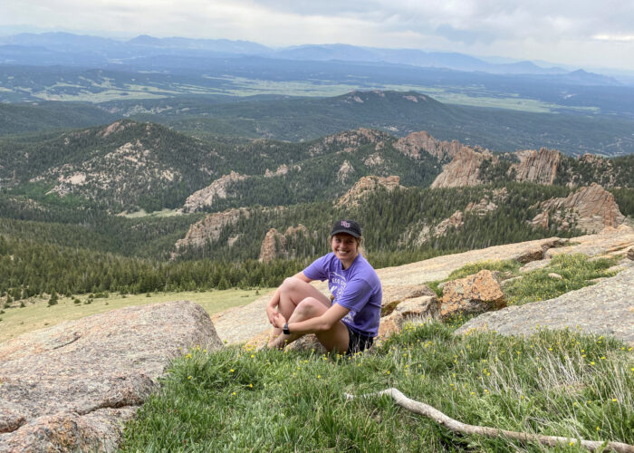 ​Polly Carlson on an MVS retreat at Rocky Mountain Mennonite Camp in Colorado. 