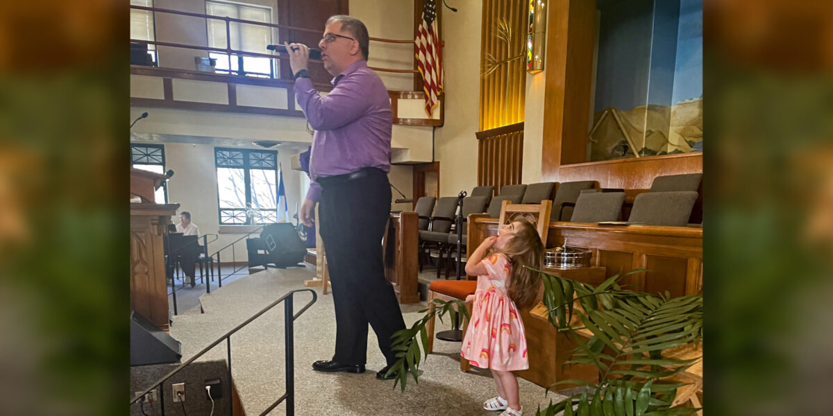 Jason Ault preaches at his home church, First Christian Church of Wellington in Wellington, Kansas. Photo provided.