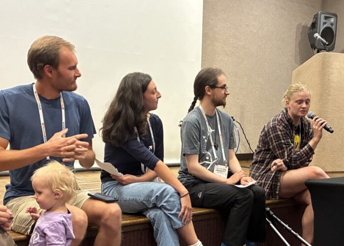 From left: Leigha and Christian Stoltzfus, Leaders, Colorado Springs; Emily Keefer, Alamosa MVS; Mir Knego, Leader, Anchorage; Schyler Entz, Tucson MVS; Alexander Mace, Program Director for Mennonite Voluntary Service.