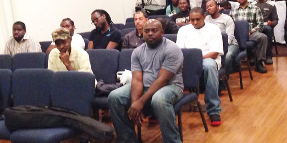 ​​A monthly men's discipleship meeting at Iglesia Menonita Garífuna de Manhattan.