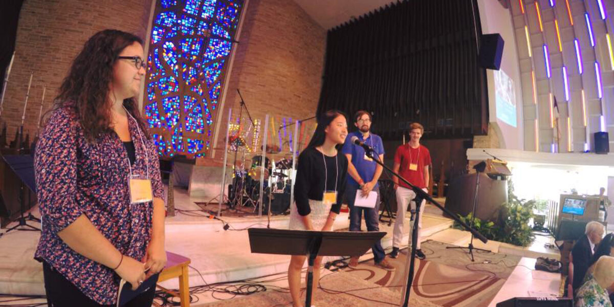 Miami Dwellers share stories about their year of service at Second Presbyterian Church in Ft. Lauderdale. From left to right: Natalie Wolf