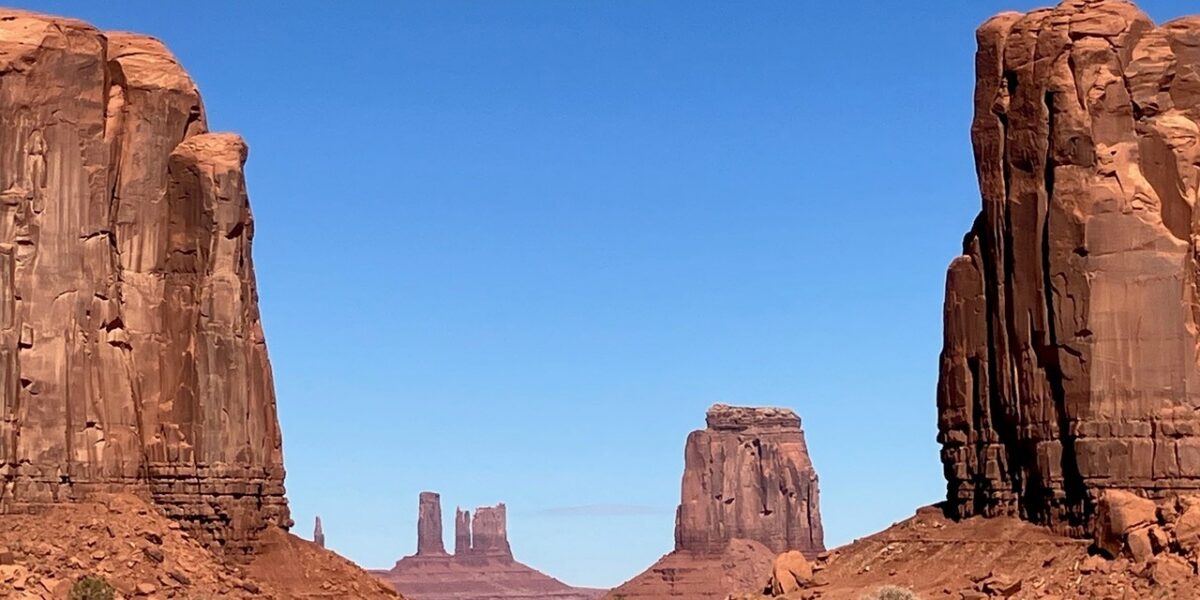 The pilgrimage included a tour of Monument Valley, on the ancestral land of the Navajo Nation. Monument Valley is considered sacred by the Navajo people. Despite this, it was mined for uranium in the 1940s-60s, leaving behind nuclear waste, abandoned mines, and numerous health hazards for the local Indigenous population. Photo by Myrna Krehbiel.