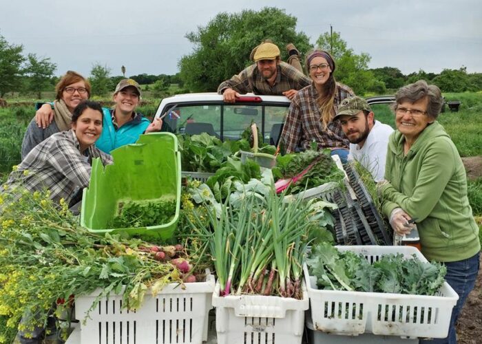 ​(Left to right) Interns and long-term volunteers Gina Anderson