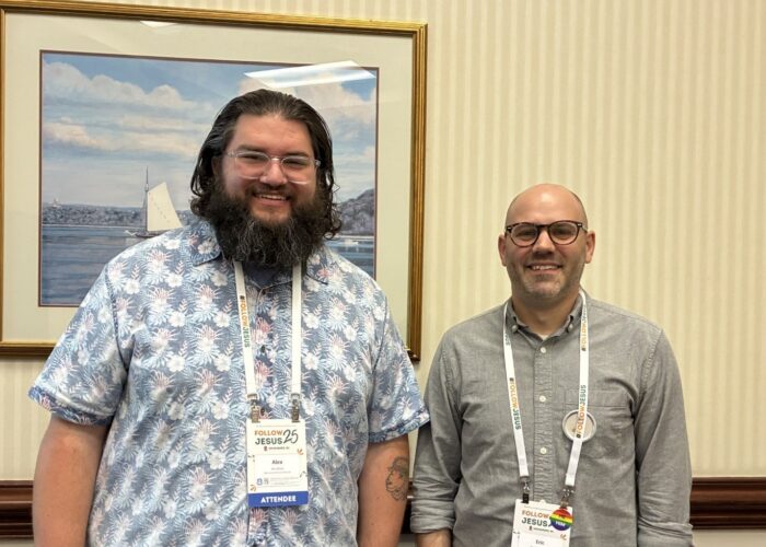 Alexander Mace, program director for Mennonite Voluntary Service, and Eric Frey Martin, director of Constituent Engagement, who held a seminar at Follow Jesus 25.