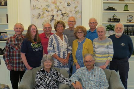 Standing, from left, Wesley Gingrich, Betty Hofstetter, Earl Hofstetter, Rita Stutzman, Duane Hofstetter, Linda Rider, Roland King, Wilma Hofstetter, Don Esh.
Seated: Teresa and Roland (Butch) Seiler. Photo by Jerry Ray.