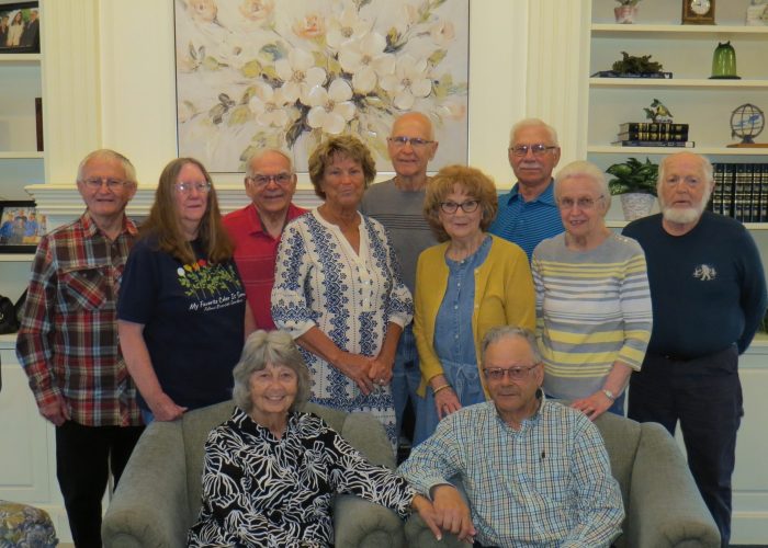 Standing, from left, Wesley Gingrich, Betty Hofstetter, Earl Hofstetter, Rita Stutzman, Duane Hofstetter, Linda Rider, Roland King, Wilma Hofstetter, Don Esh.
Seated: Teresa and Roland (Butch) Seiler. Photo by Jerry Ray.