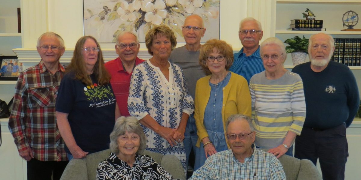 Standing, from left, Wesley Gingrich, Betty Hofstetter, Earl Hofstetter, Rita Stutzman, Duane Hofstetter, Linda Rider, Roland King, Wilma Hofstetter, Don Esh.
Seated: Teresa and Roland (Butch) Seiler. Photo by Jerry Ray.