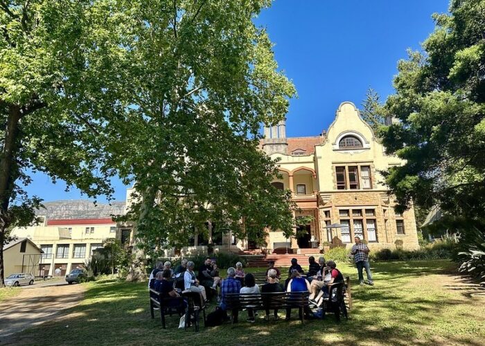 During a South Africa Just Peace Pilgrimage, the group met every day for reflections and Bible studies. Photo provided.