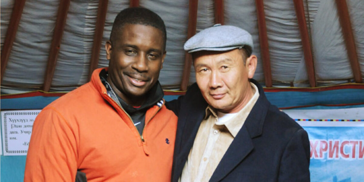 ​Mission Network writer Wil LaVeist and Pastor Urtnasan in Mongolia