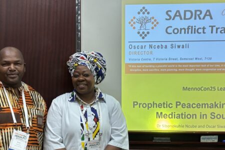From left, Oscar Siwali, director of Southern African Development and Reconstruction Agency, and ​​Sibonokuhle Ncube, Co-Regional Director for Africa and Europe.